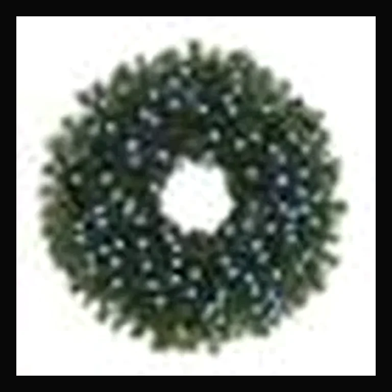 36" Sierra Wreath w/ Concave LED Lights — Ice Blue