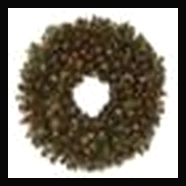 48" Sierra Wreath with Concave LED Lights — Red