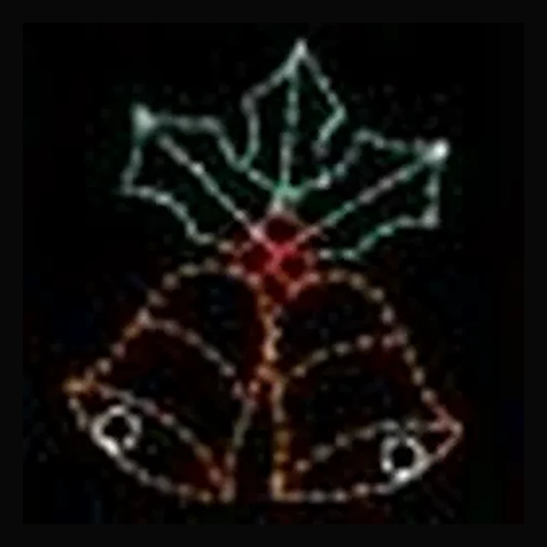 Blinking Bell with Holly Animated LED Display