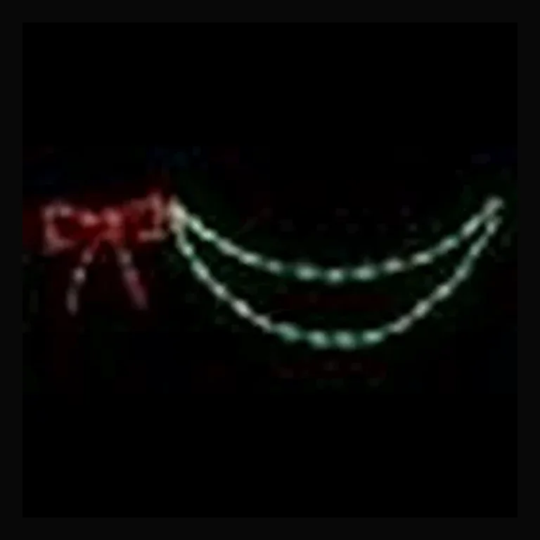 LED Bow with Garland (Red/Green)