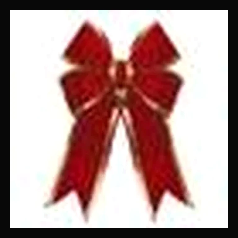 24" Bow Red Velvet Gold Trim 4-Loop