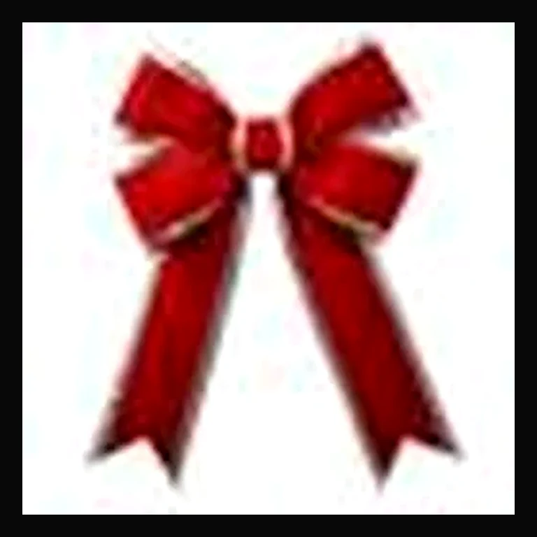 24" Bow Red Velvet Silver Trim 4-Loop