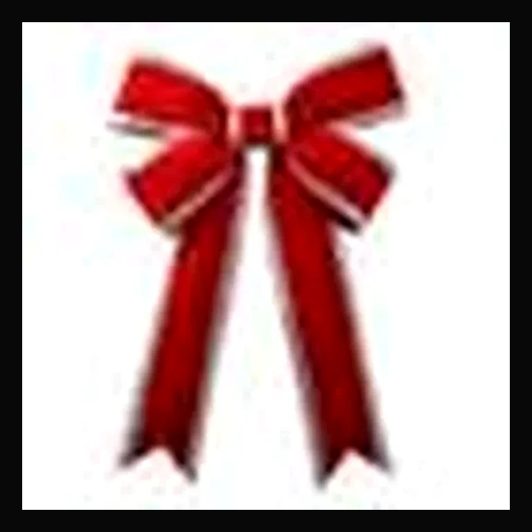 36" Bow Red Velvet Silver Trim 4-Loop