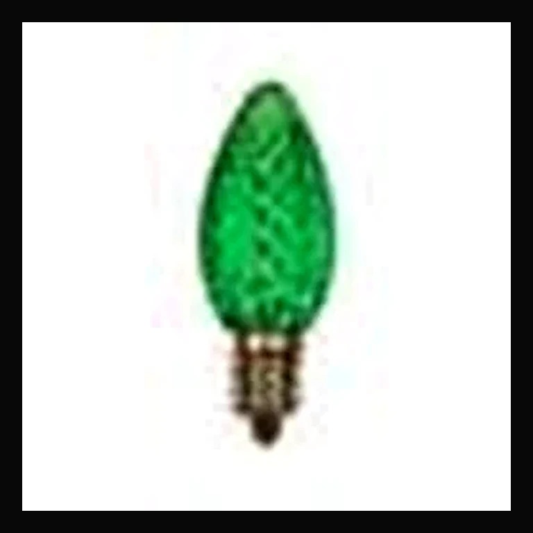 LED C7 Bulb - Faceted — Green