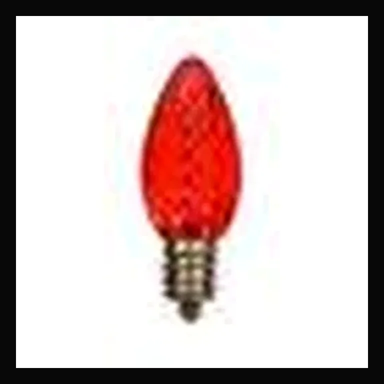 LED C7 Bulb - Faceted — Red