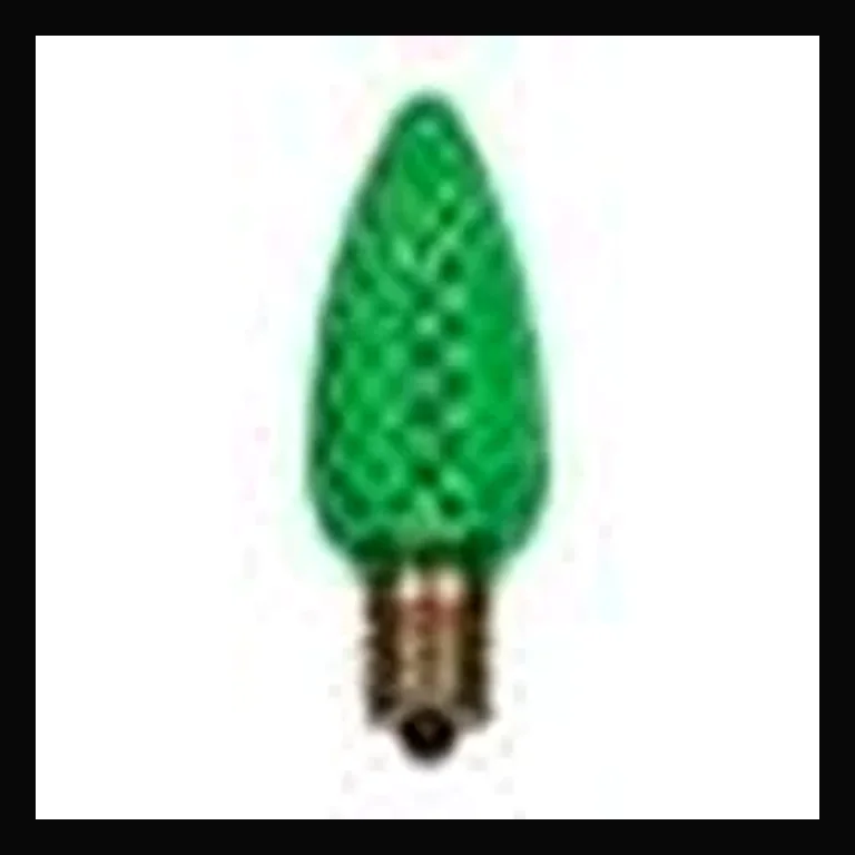 LED C9 Faceted Bulb — Green