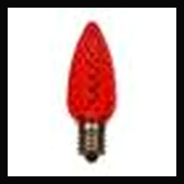 LED C9 Faceted Bulb — Red