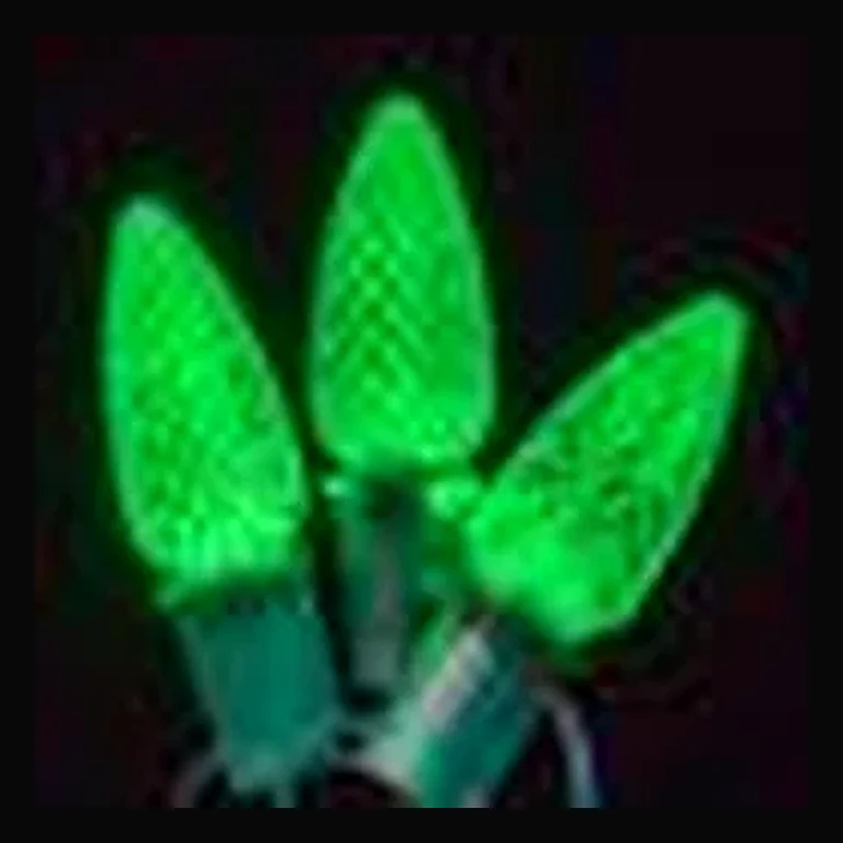 LED C9 Faceted Twinkle Bulb — Green