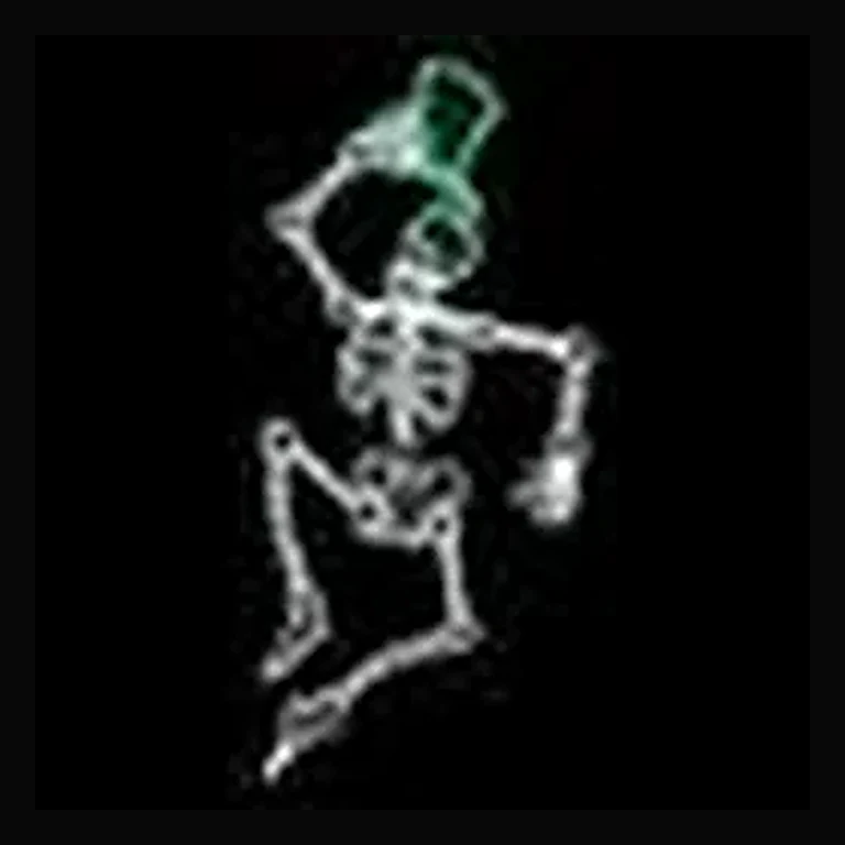 Dancing Skeleton with Green Hat LED Display (53")