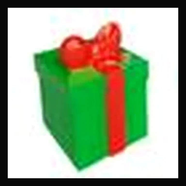 Fiberglass Giftbox Green Box, Red Bow -