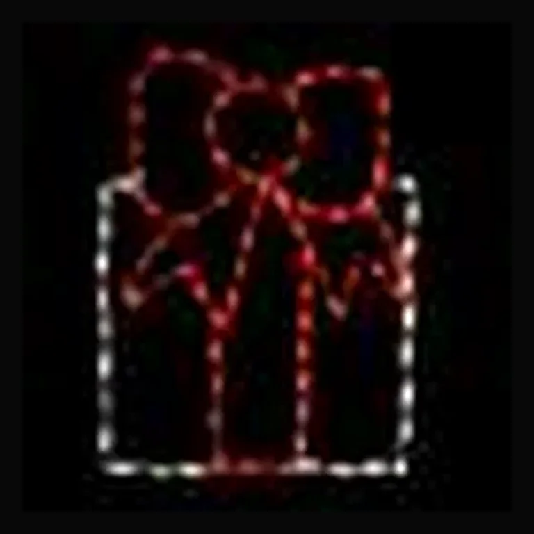 Gift Box LED Display - White with Red Bow