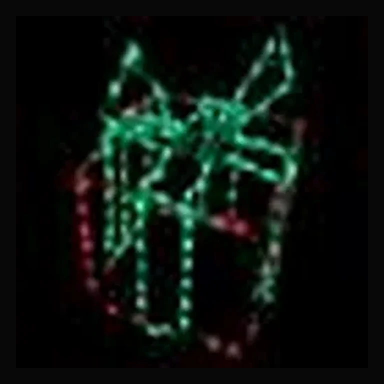 Gift Box 3D LED Display - Red Box Green Bow (32")