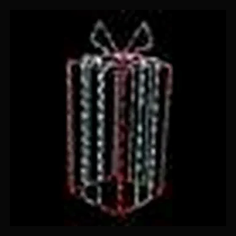 3D Gift Box Twinkling LED Display - Red with White