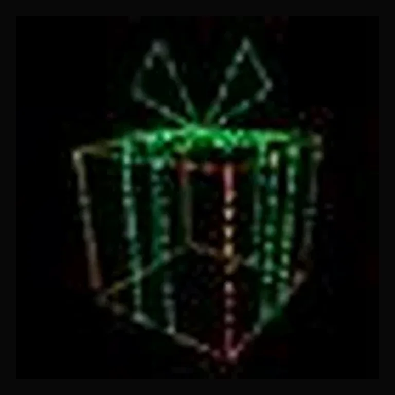 3D Gift Box Twinkling LED Display - Red with Green