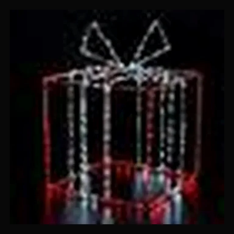 3D Gift Box Twinkling LED Display - Red with White