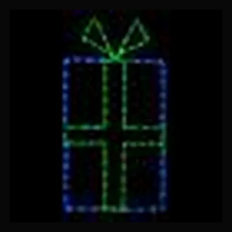 Gift Box LED Display - Blue/Green