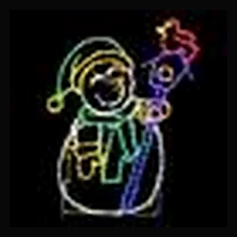 Snowman with Cardinal on Bird House LED Display