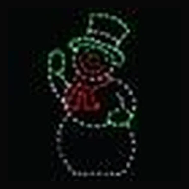 Waving Snowman LED Display - Green Hat (34")