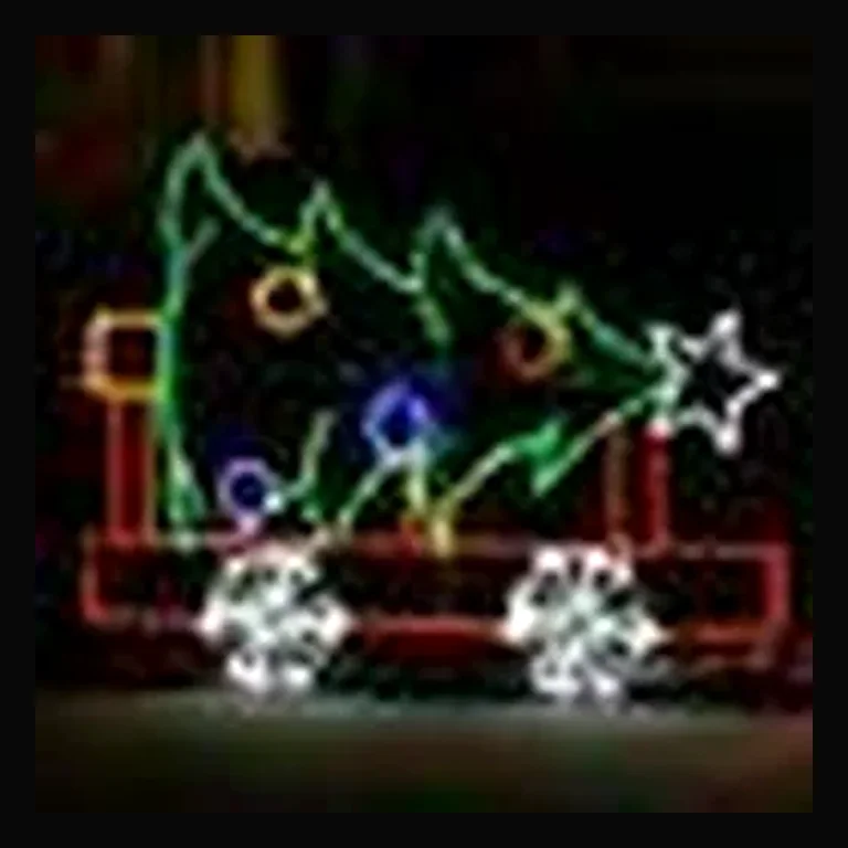 Train Car with Christmas Tree Animated LED Display