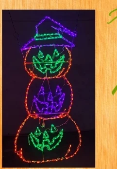 Brite Ideas 3 Pumpkin Stack lighted display