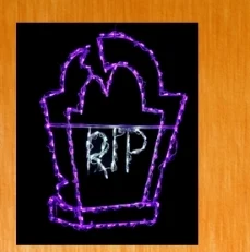 Brite Ideas Tombstone Purple lighted display
